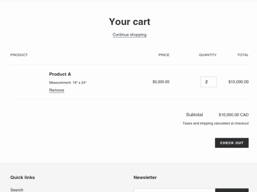 Animated image demonstrating checkout button opening parcelify