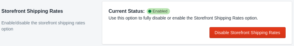 Screenshot of disabling storefront feature