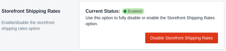 Screenshot of disable storefront option