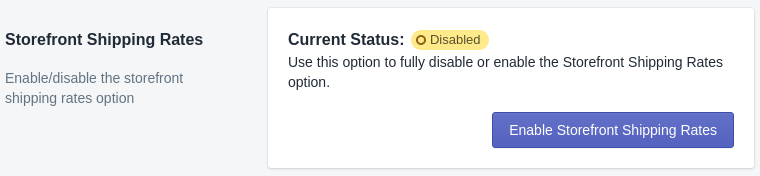 Screenshot of enable storefront option